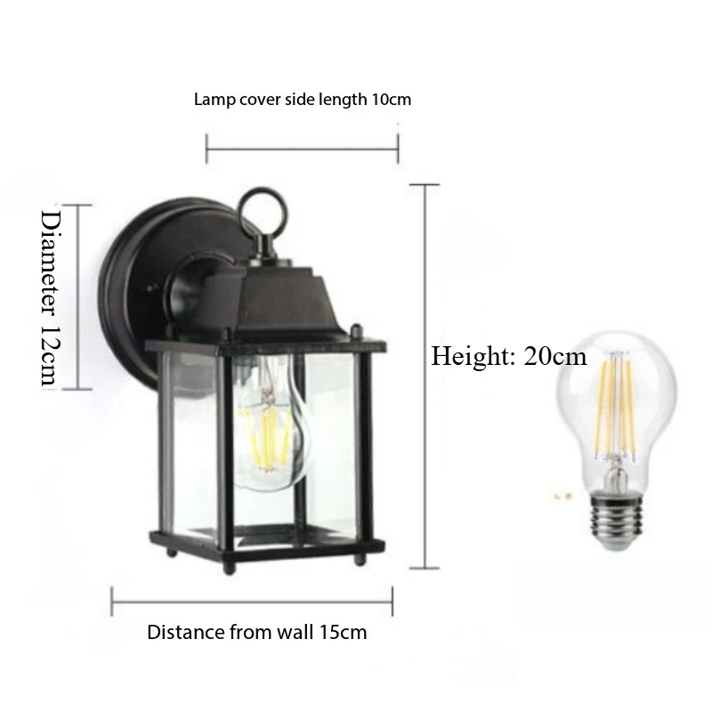 American Style Outdoor Waterproof Wall Lamp Modern Simple Home Lighting Fixture for Balcony Villa Corridor Courtyard Luminaire