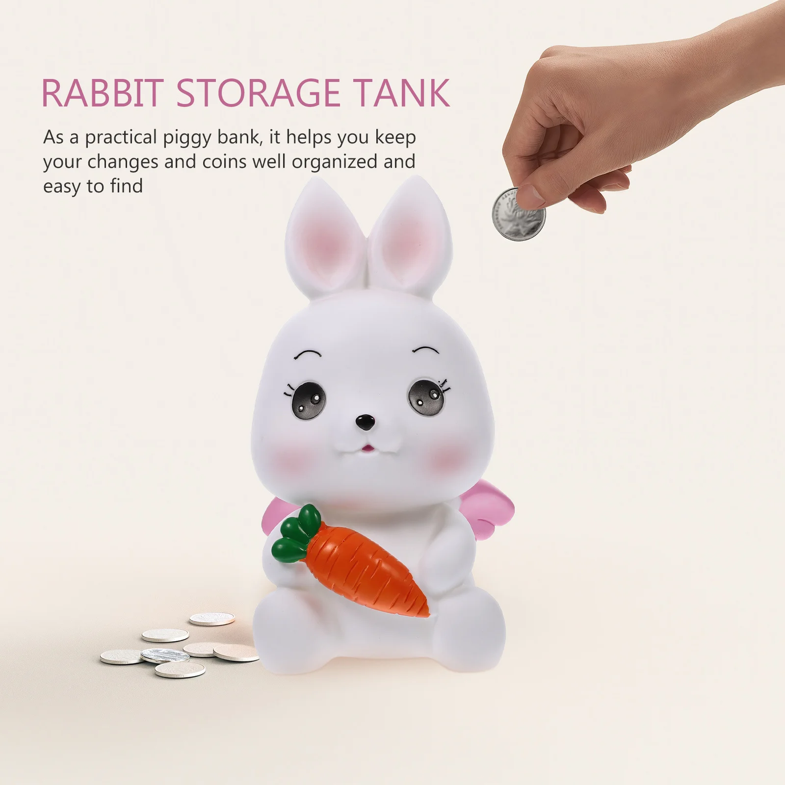 

Cute Bunny Piggy Bank Solid Cartoon Rabbit Coin Bank Money Saving Pot Bedroom Decoration Money Jar Coin Jar