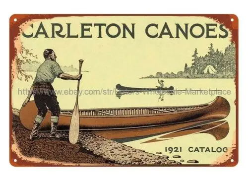 1921 Carleton Canoe Fishing metal tin sign home decoration home decoration