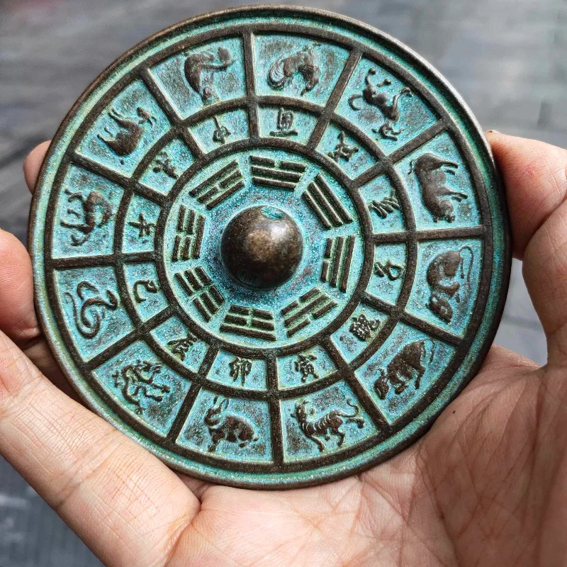 Fengshui The Twelve Zodiac Animals Mirrors Decoration Antique  Ware Collection Home Room Copper Mirrors Items Ornaments