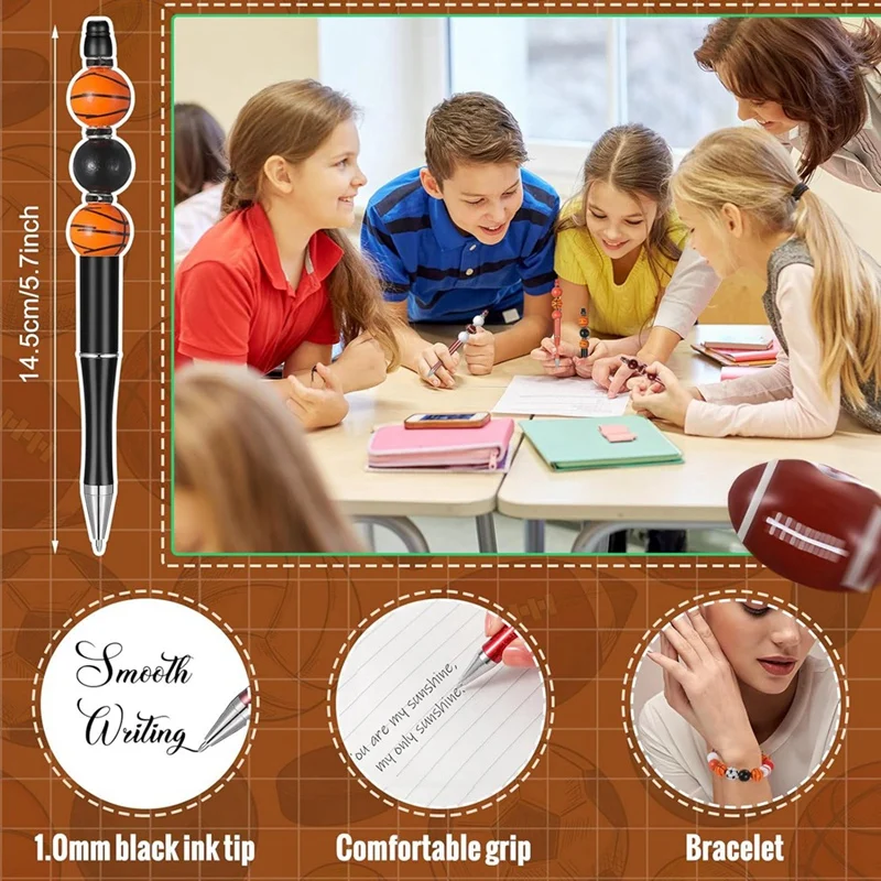 

16 Set Plastic Ball Beadable Pens Ball Pens Bulk DIY Bead Pen Making Kit,For Kids Student School Office Gifts