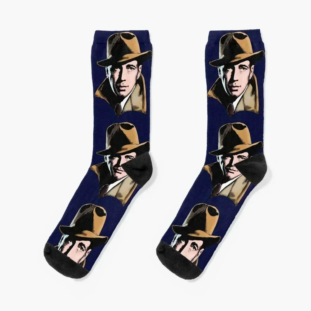 Humphrey Bogart Socks Hiking boots warm winter floral valentine gift ideas Women's Socks Men's