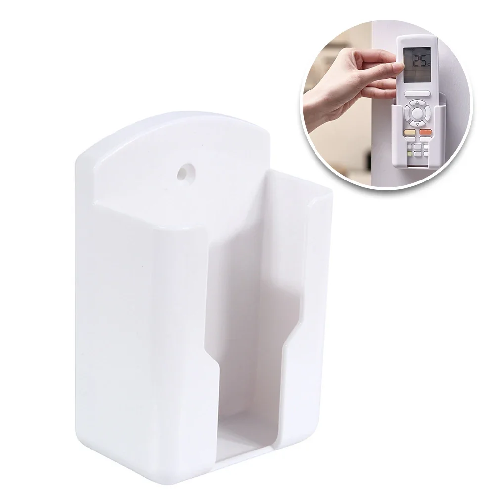 

White Air Conditioner Remote Control Mobile Phone Plug Holder Wall Mounted Box Storage For Air Conditioner TV New