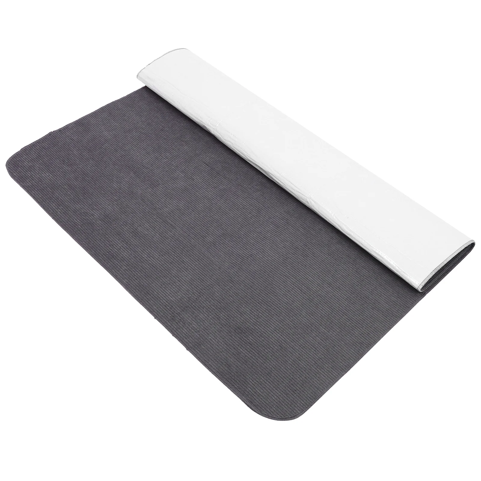 

Corduroy Desk Office Chair Mat For Hardwood Floor Mat 90x120cm Grey Self Adhesive Anti Slip Floor Protector for Hardwood Office