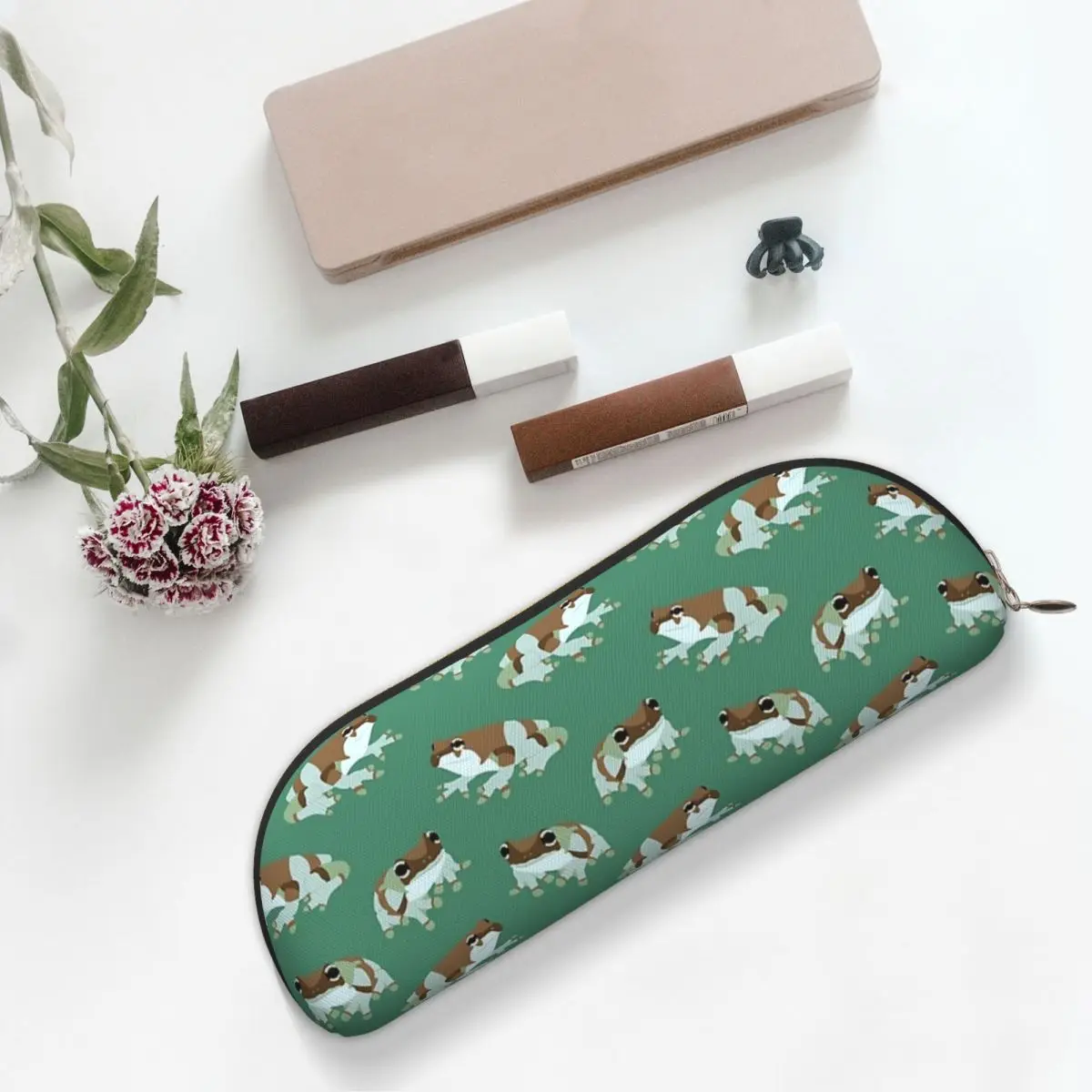 Estuches para lápices con diseño de rana de leche de Amazon, estuche para lápices, suministros de papelería, caja para bolígrafos de gran capacidad, estuche para lápices para niños y niñas