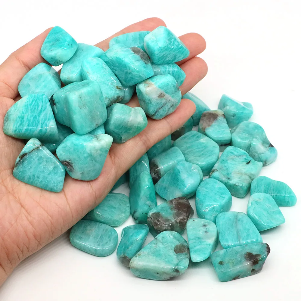 Amazonite Natural Tumbled Stone Healing Crystal Reiki Bulk Gemstone Quartz Mineral Specimen Tank Aquarium Home Decor DIY Pendant