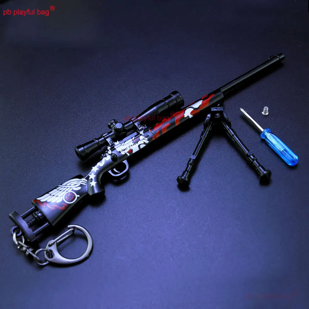 18cm M24 Karabin Snajperski Model Broni Figurki Akcji Metalowy Mini Zabawka Pistolet Brelok Dzieci Prezenty Świąteczne Ozdoby Rękodzieło ZG393