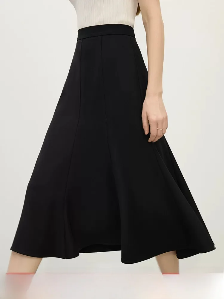 

V-Neck Slimming A-Line Skirt with Fish Tail Design for Women Summer New Style High Waist Universal Umbrella Skirt