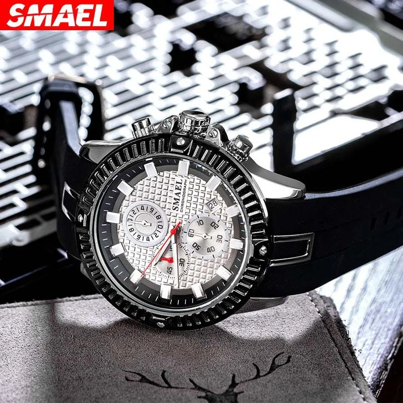 Smael Fashion Personality Men's Sports Watch Luminous Waterproof Trend Multi-Function Quartz Watch Men