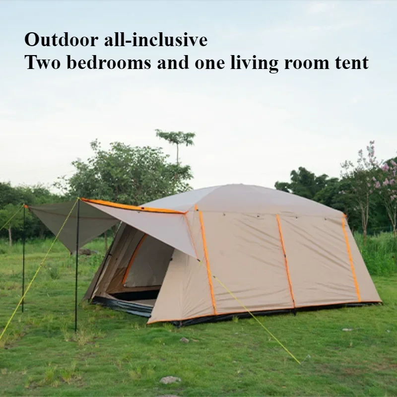 8-12 Person Camping Tent Large Capacity Cabin Tents Waterproof Portable Picnic Tent with 2 Room for Outdoor Hiking Traveling