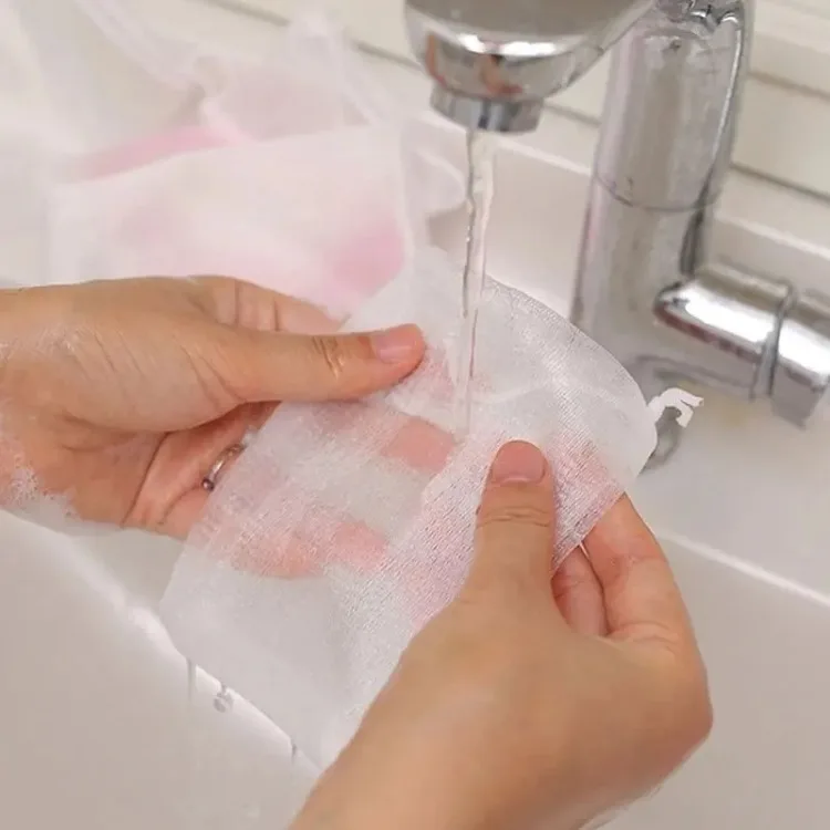 Seifenschaumnetztasche zum Aufhängen, Netzhandschuh für Dusche, Badezimmer, Gesichts- und Körperreinigung, Blasenmacher für effektive Reinigung – Detail 7