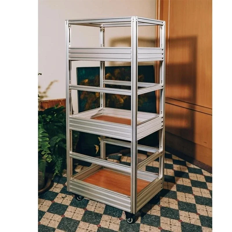 Industrial wind birch ocean plate aluminum profile trolley household side few designer cafe sales car storage cabinet