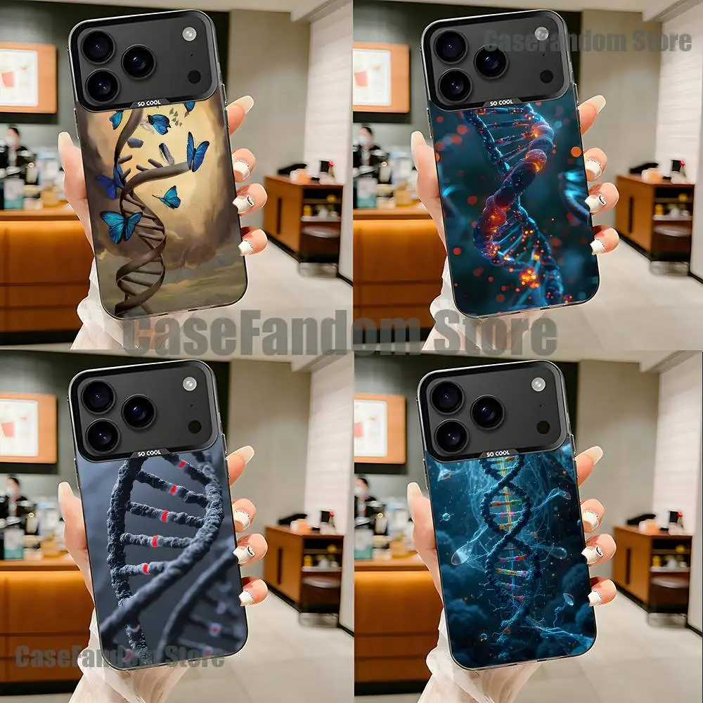 

Science DNA Biology Black Matte Shockproof CoverPhone Case For iPhone 17,16,15,14,13,12,11,Pro,Max,Plus