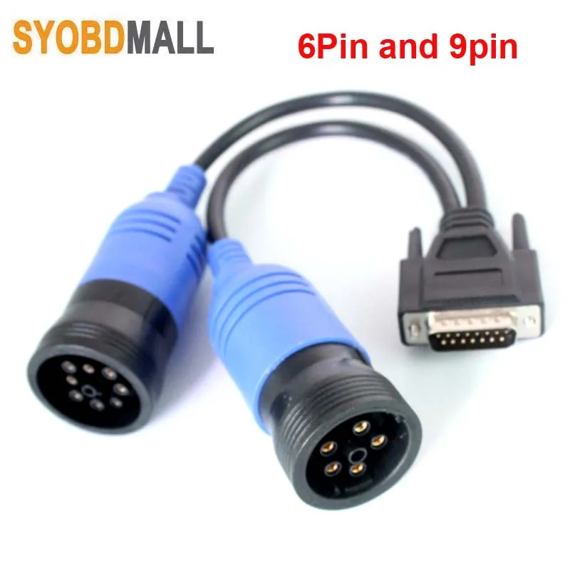 PN 405048 6Pin 9pin Y Cable for Nexiq USB Link 125032 Diesel Truck Deutsch Adapter 6 Pin 9 Pin To DB15 PIN Male OBD Connector