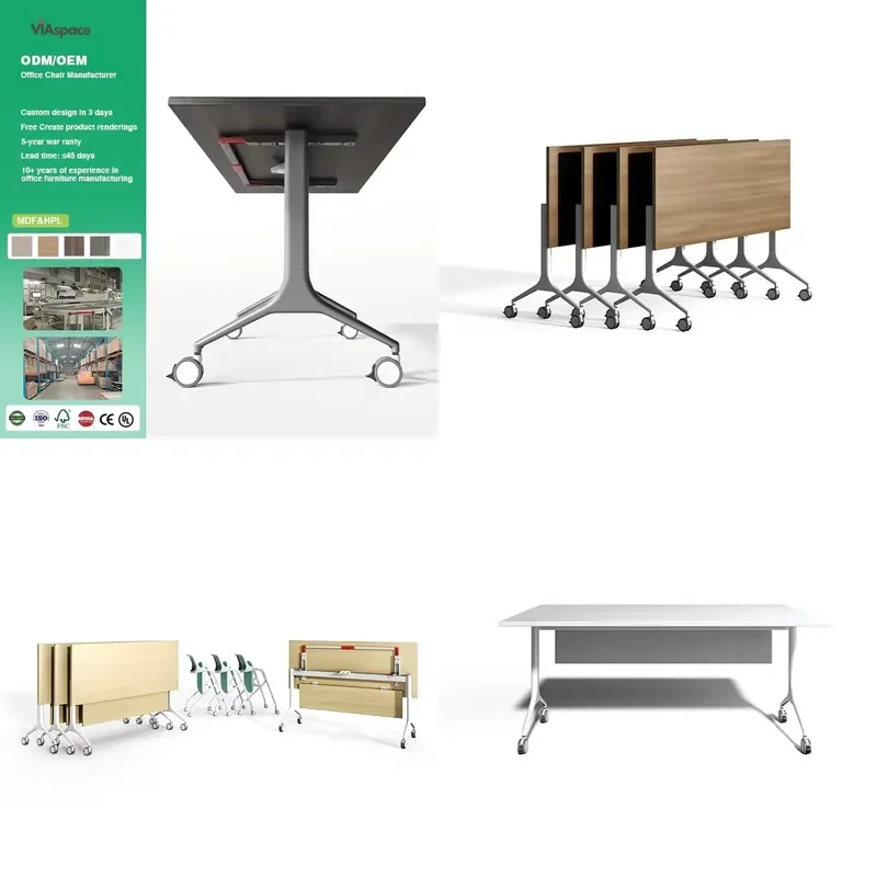 Eco-Friendly Adjustable Storage Modular Wall Mount Wooden Modern Durable Foldable Training Table for Meeting Office Furniture
