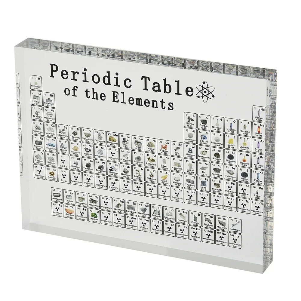 1pc Periodic Table Of Elements Desk Display With Real Element Kids Teaching   Element Home Acrylic Periodic Table