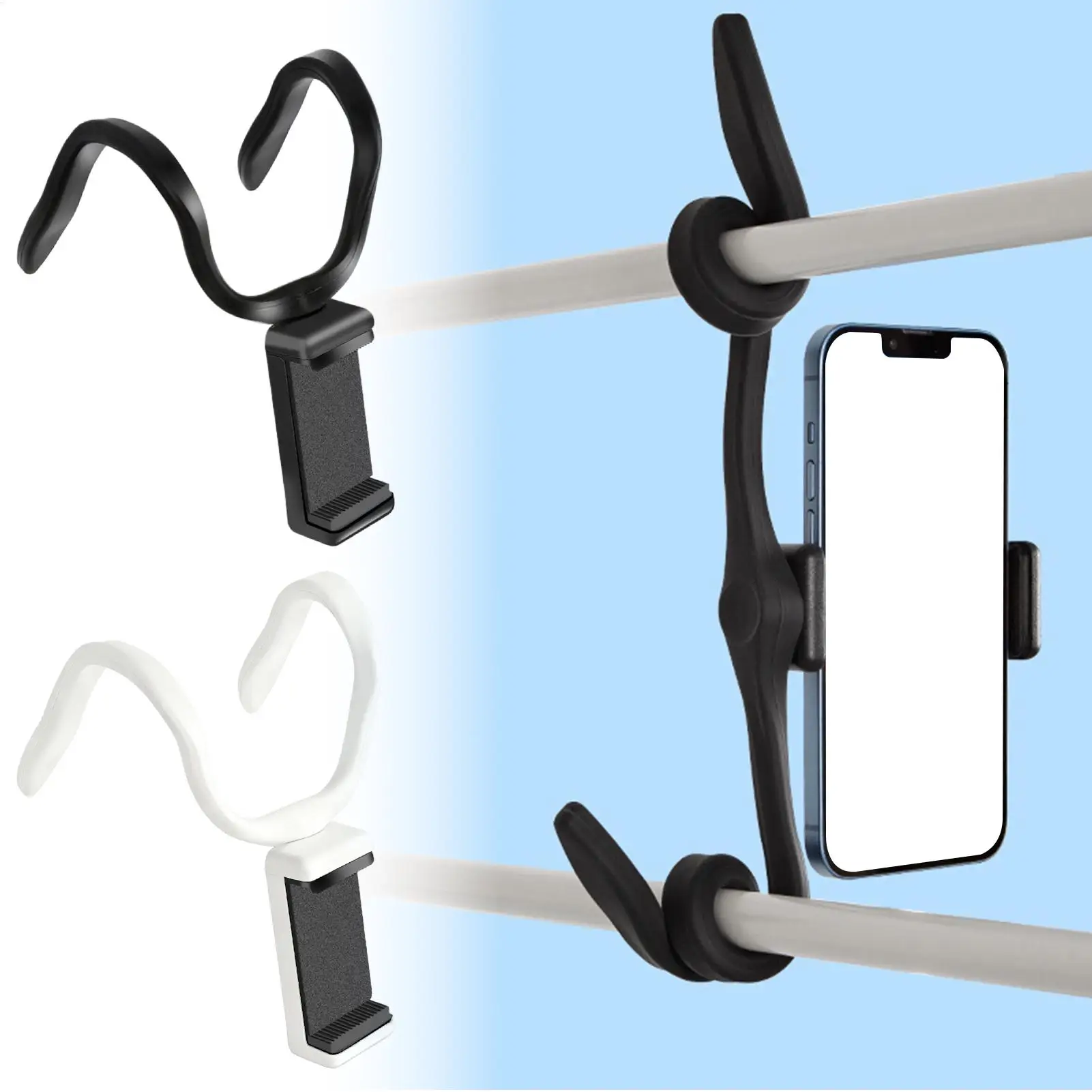 

Treadmills Phone Holder Folding Cellphone Bracket for Gym Hose Design Bendable Treadmill Phone Stand for Shopping Cart Stroller