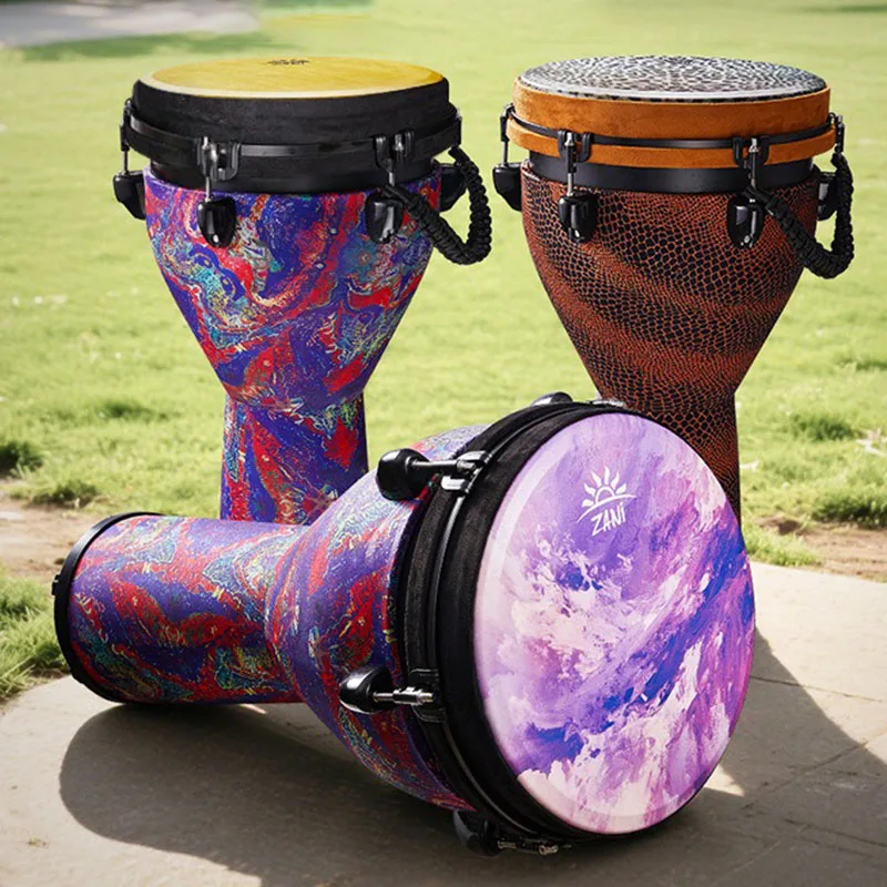 Tambor Djembe de 10/12 Polegadas, Tambor Africano Profissional Feito à Mão, Tambor Djembe para Iniciantes Adultos, Instrumentos de Percussão com Afinação Ajustável
