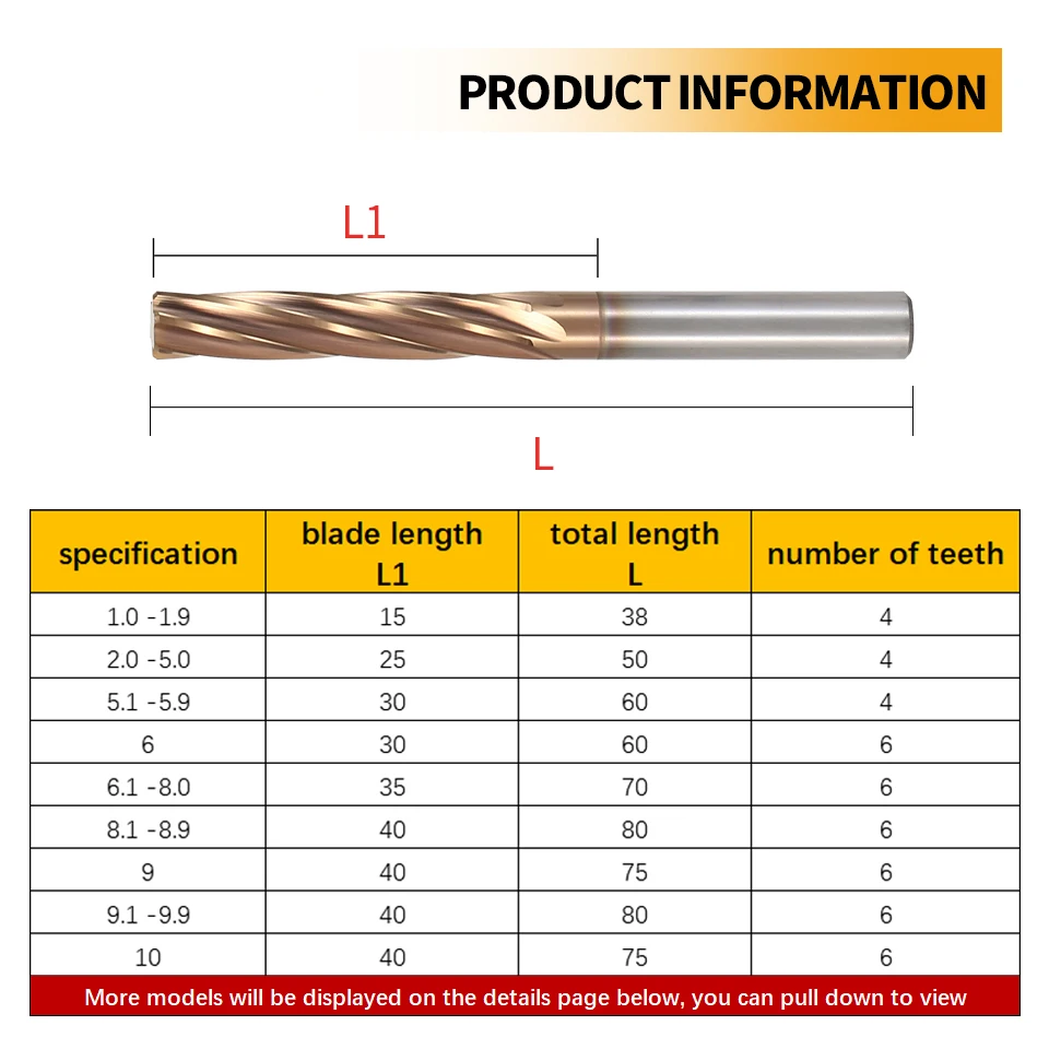 RIGTIP Carbide Reamer Coated Spiral Straight Flute H7 Chucking Hardened Steel Metal Cutter 4/6 Flute CNC Hole Tool 1mm-20mm