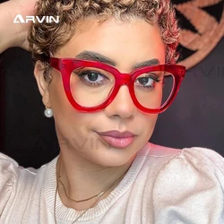 Retro Big Frame Cat Eye Glasses Men Women Anti-blue eyeglasses Frames 2024 New Unique Female Red Leopard Spectacles Oculos