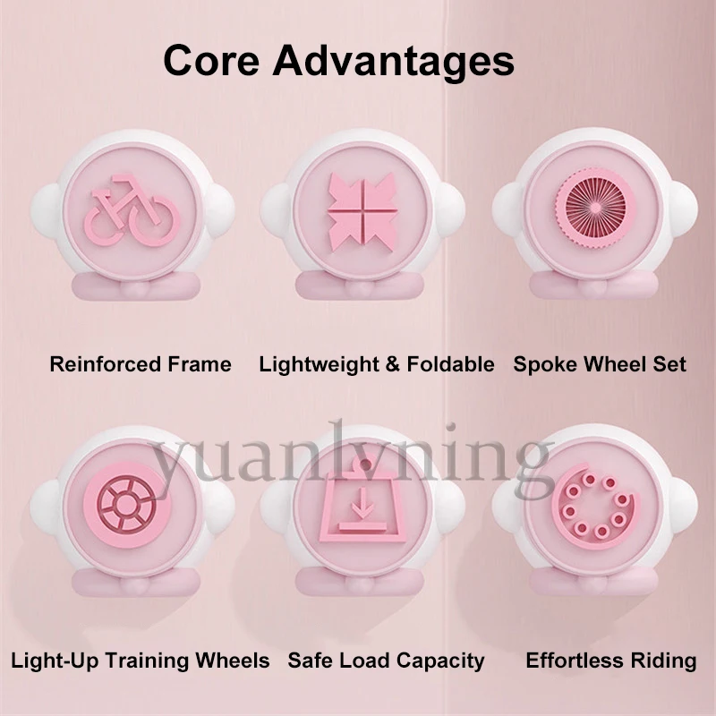 New Arrival Kids Balance Bike Folding Cartoon Baby Walker with Auxiliary Wheels High Carbon Steel Children's Bicycle