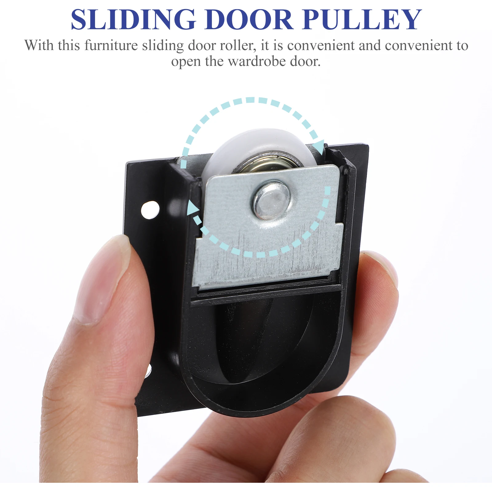 

6Pcs Sliding Door Pulley Premium Plastic Silent Wardrobe Pulley Roller Kit for Wardrobes Drawers Cabinets Moving Doors