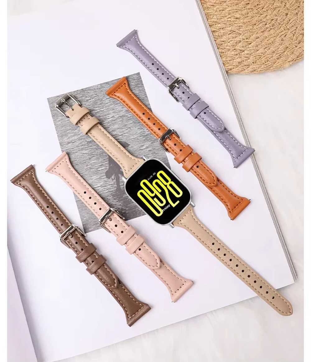 삼성 갤럭시 시계 7/FE/6/5/5 pro/4 클래식/액티브 2 20mm 22mm 스포츠 팔찌 화웨이 시계 GT 4-3 밴드 용 슬림 가죽 스트랩