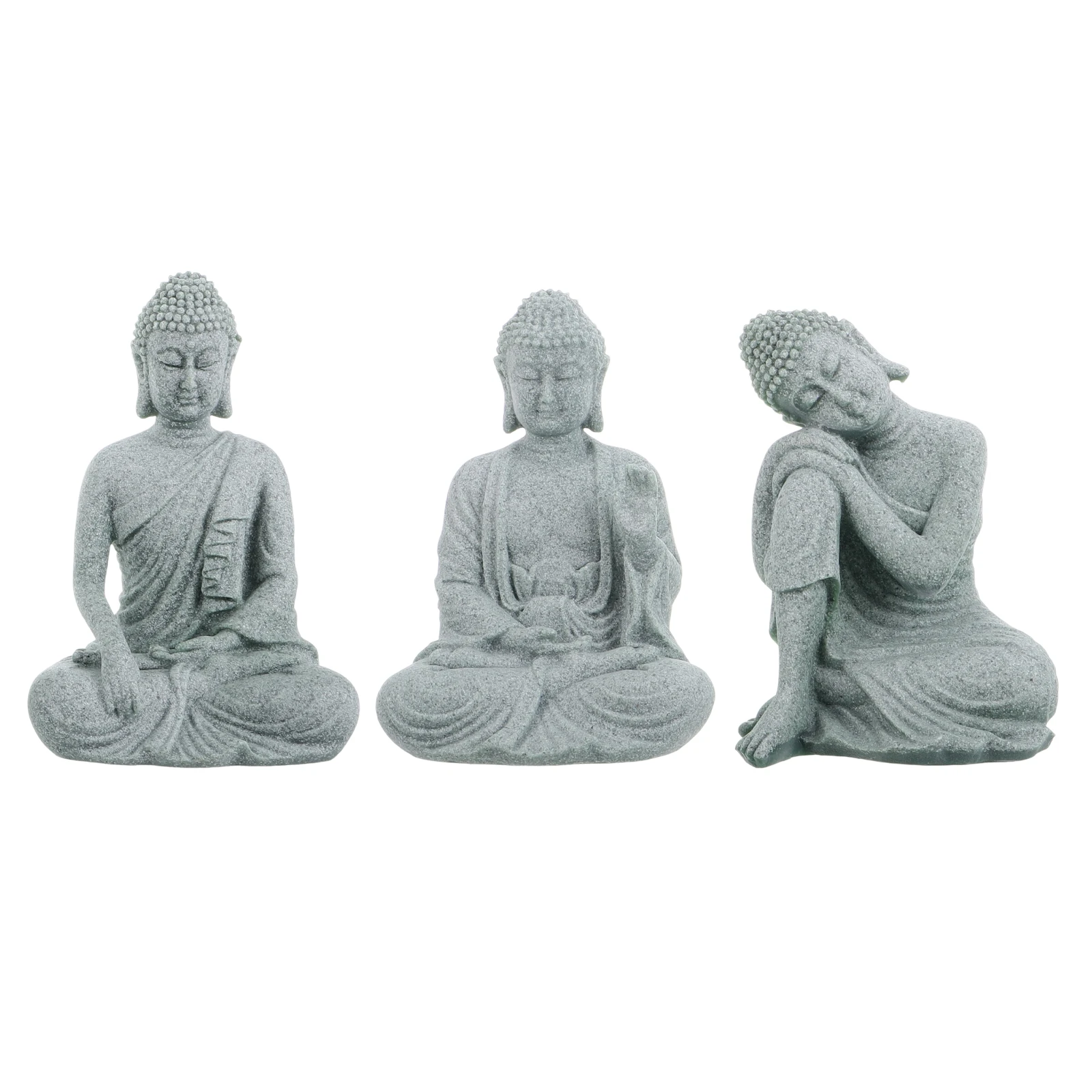 

3 Pcs Buddha Statue Home Decoration Mini Desktop Office Statue Living Room Decor S stone Sculpture Yoga Enhancement