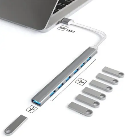 7 पोर्ट USB हब USB C USB 3.0 हब 7-इन-1 टाइप C मल्टी-पोर्ट USB स्प्लिटर OTG अडैप्टर USB अडैप्टर Macbook Pro Air PC लैपटॉप के लिए 10 best sales यूएसबी 3.0 हब - №9