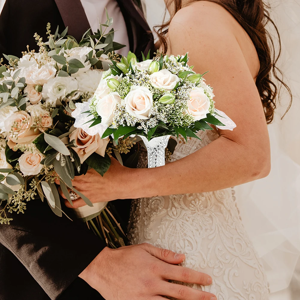 

Floral Foam Bouquet Holder Durable Wedding Bridal Handle Cascading Arrangement Mold Artificial Flower Accessories