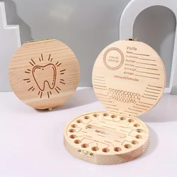 Wooden Baby Kids Tooth Storage Box Tooth Wood Box Organizer Milk Teeth Wood Storage Collecting Teeth Umbilical Cord Box