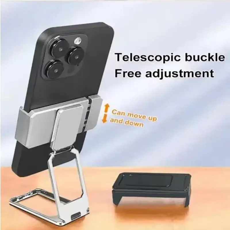 360° Free Adjustable Creative Phone Metal Lazy Bracket Mobile Phone Desk Holder Ultra-thin Foldable Portable Adhesive Support