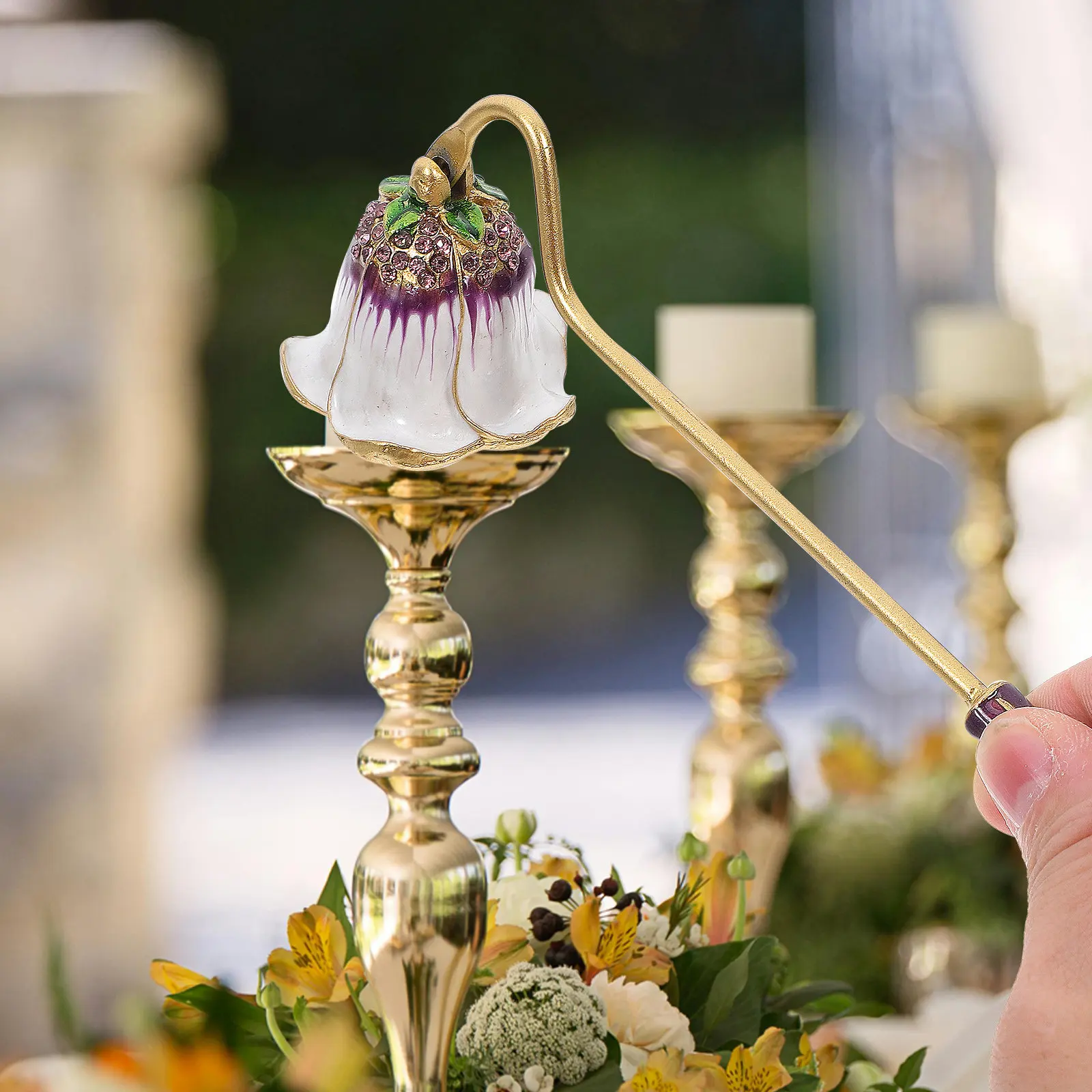 

Креативный металлический тушитель для свечей с длинной ручкой, многоразовый, для конических свечей, принадлежности для домашней ароматерапии