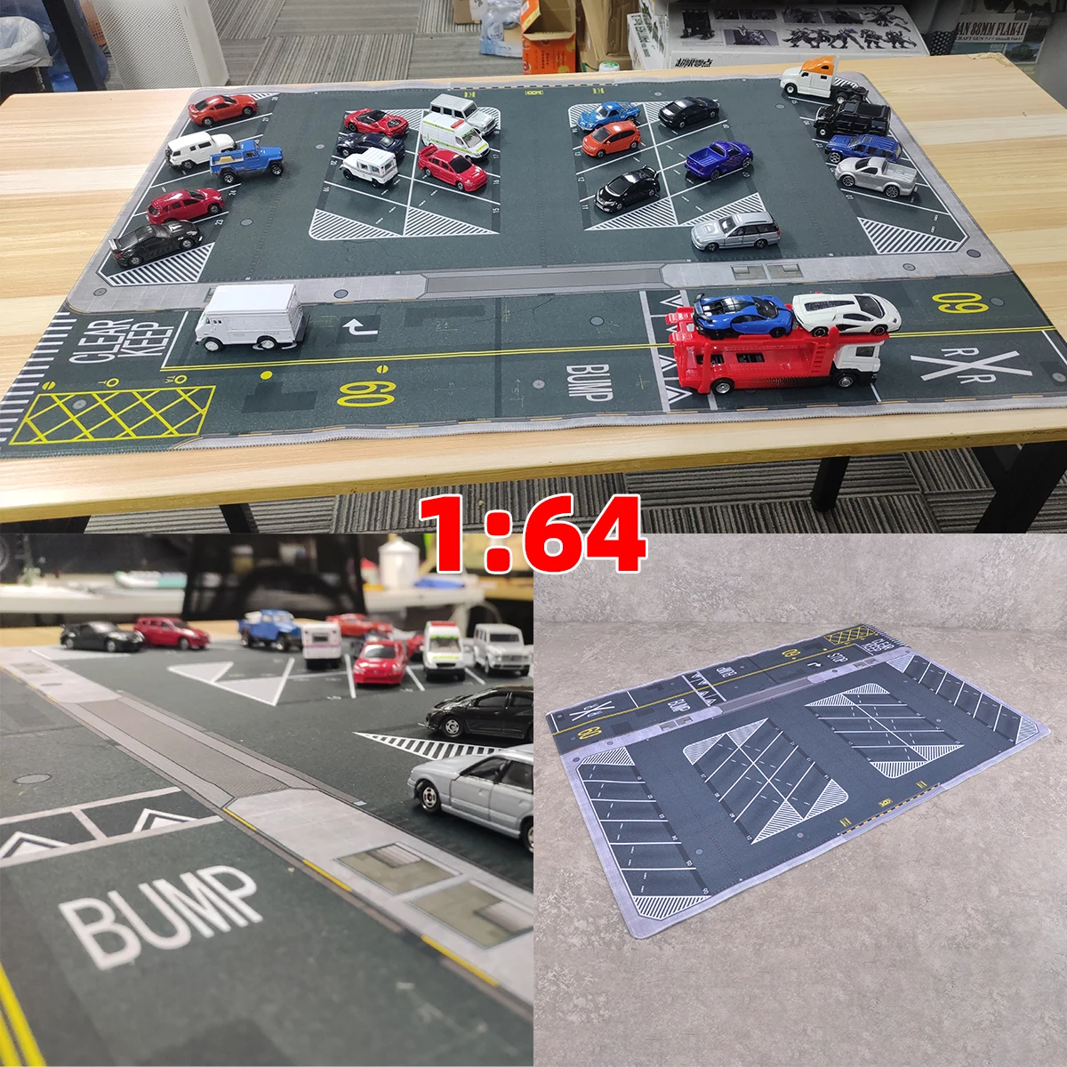 

New York parking lot floor mat Automobile car model sand table Parts Scale model 1/64 display stand play mat