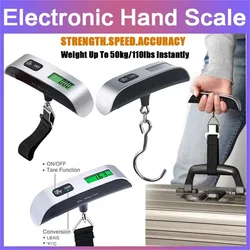 Báscula Digital portátil para equipaje, balanza electrónica con pantalla LCD de 110lb/50kg, para maleta