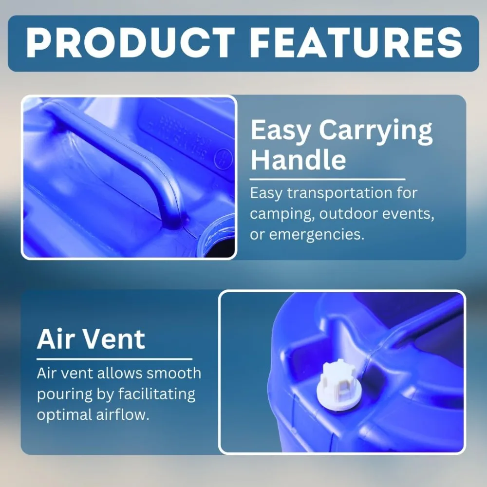 Stapelbare 5-Gallonen-Wasserbehälter mit Deckel und Zapfhahn – Notfall-Überlebensversorgung