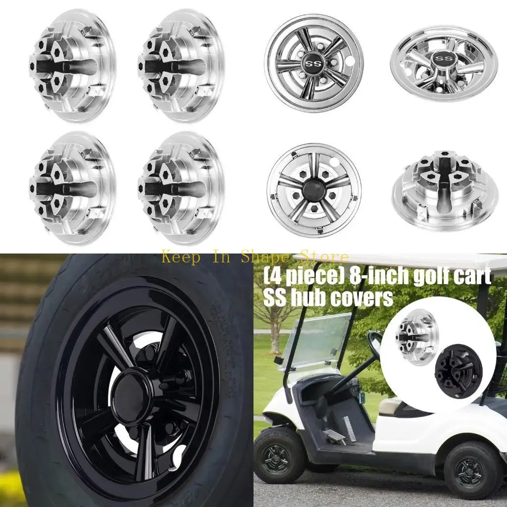 U1JC 4Pcs Replacement 5 Spoke Hub Cap Protector Rims For Club Car Accessories