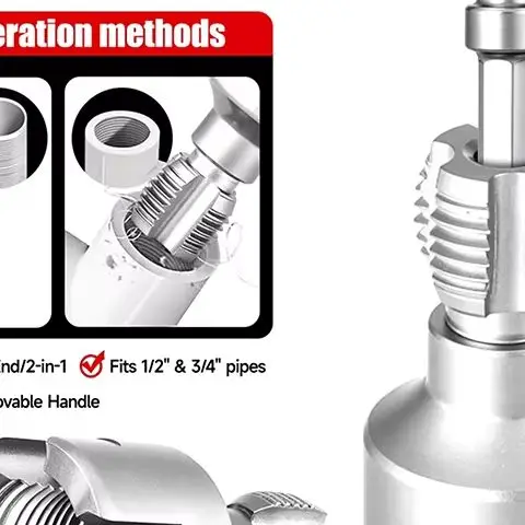 

Integrated Internal & External Pipe Threading Tool PVC Pipe Threader Pipe Threading Tool 1/2'' 3/4'' Dies Electric Drill