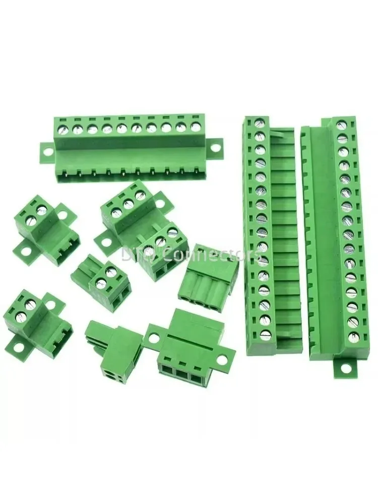 1 ensemble 2EDGRKC 5.08MM type d'accueil sans soudure connecteur de bornier à vis PCB type enfichable type 2edg bornier vert