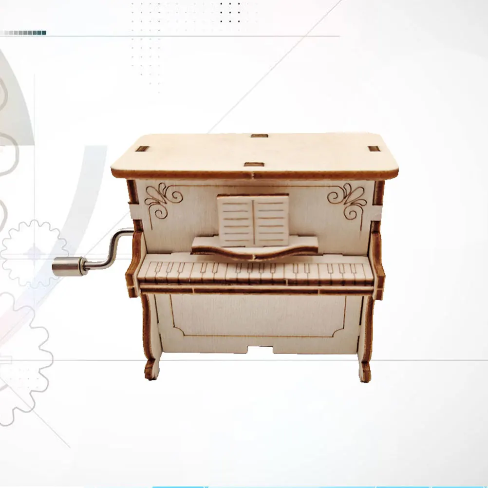 Music Box Handmade Assembled Piano Shape Educational Creative Gift For Kids Girls Birthday Holiday Wedding Present