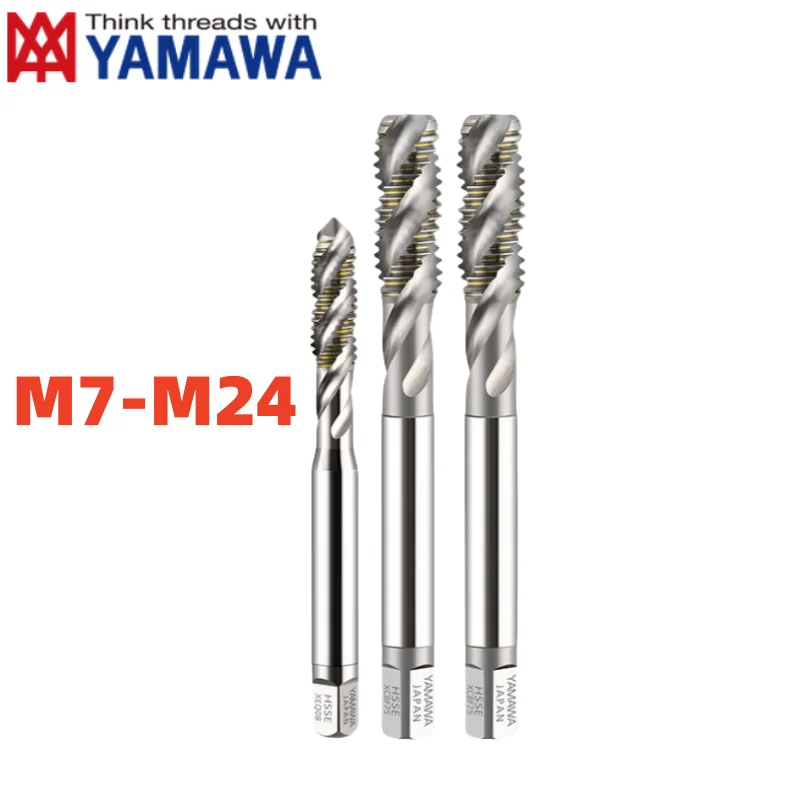 

1 шт. YAMAWA HSSE универсальные метрические спиральные рифленые метчики M7M8M9M10M11M12M13M14M15M16M18M20M22M24 метчики для машинной резьбы