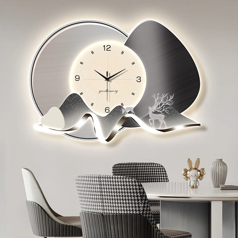 Large Art Mural Wall Clocks Luxury Led Restaurant Nordic Minimalist Silent Wall Watch Bedrooms Horloge Murale Home Decoration