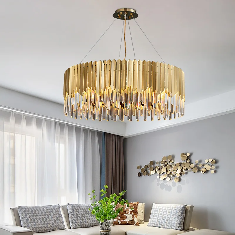 

Modern gold Ceiling Chandelier For Dining Room Hanging Light Fixture Crystal Pendant Light Lamps For Living Room Indoor Lighting