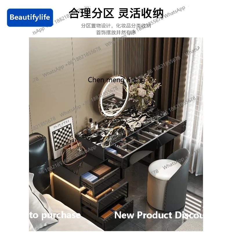 

M183 Italian small dresser, bedside table, bedside table, bedroom light luxury, high-end slate dressing table