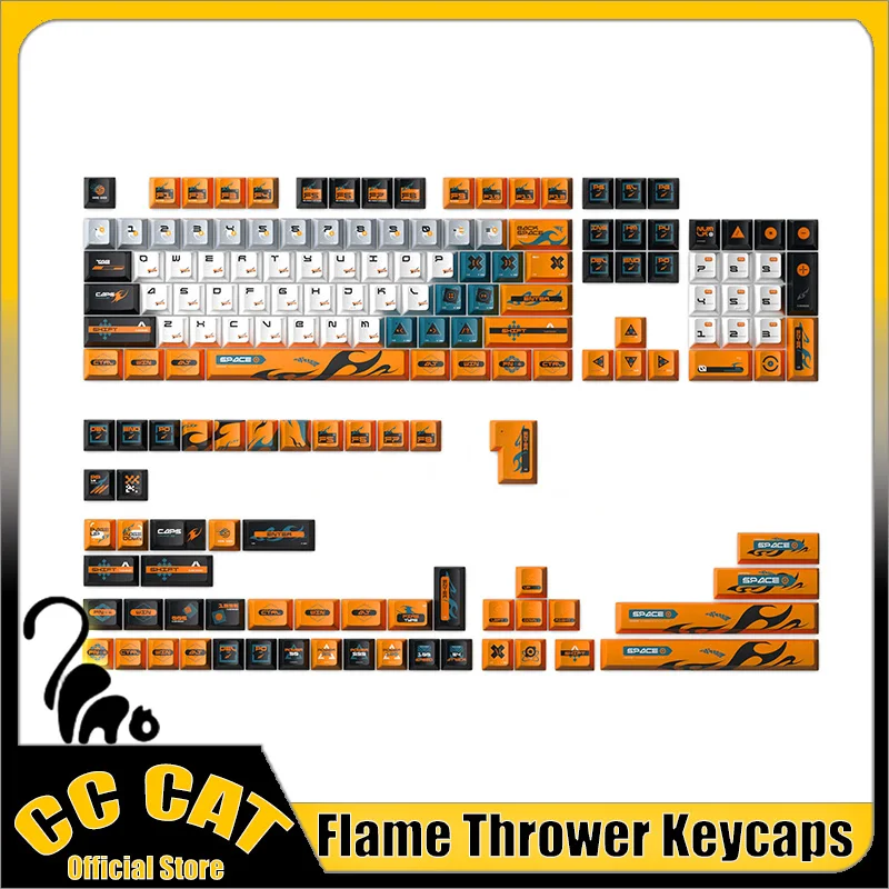 Key Cerberus Keycap Flame Thrower Keycap Pbt Keycaps Custom Five Sided Thermal Dye Sublimation Keycaps For Wooting Looting