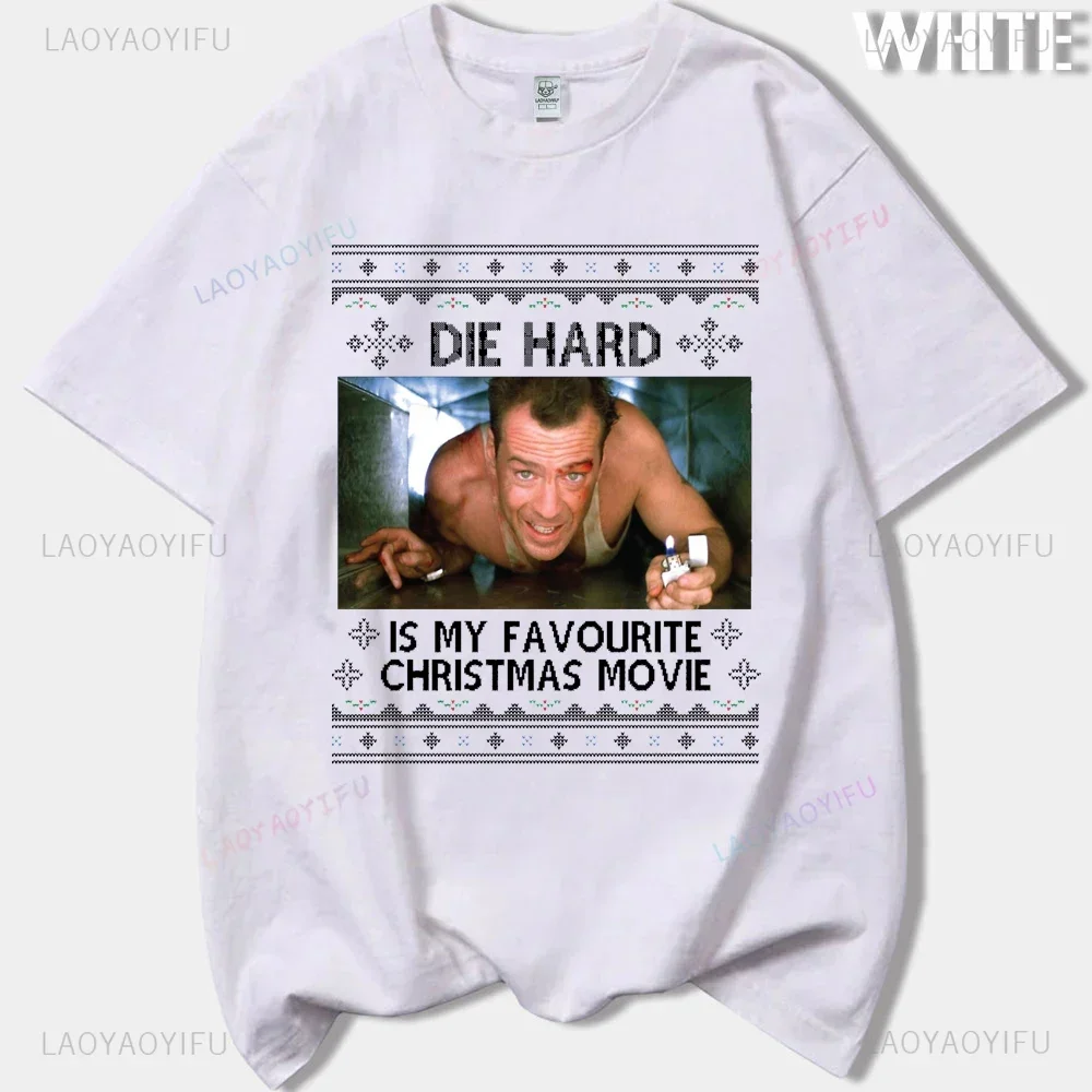 Film Tshirt Die Hard Movie Christmas Party 1988 Bruce Willis Man Vintage TShirt Male 90s Retro T Shirt Men Clothing Ropa Hombre