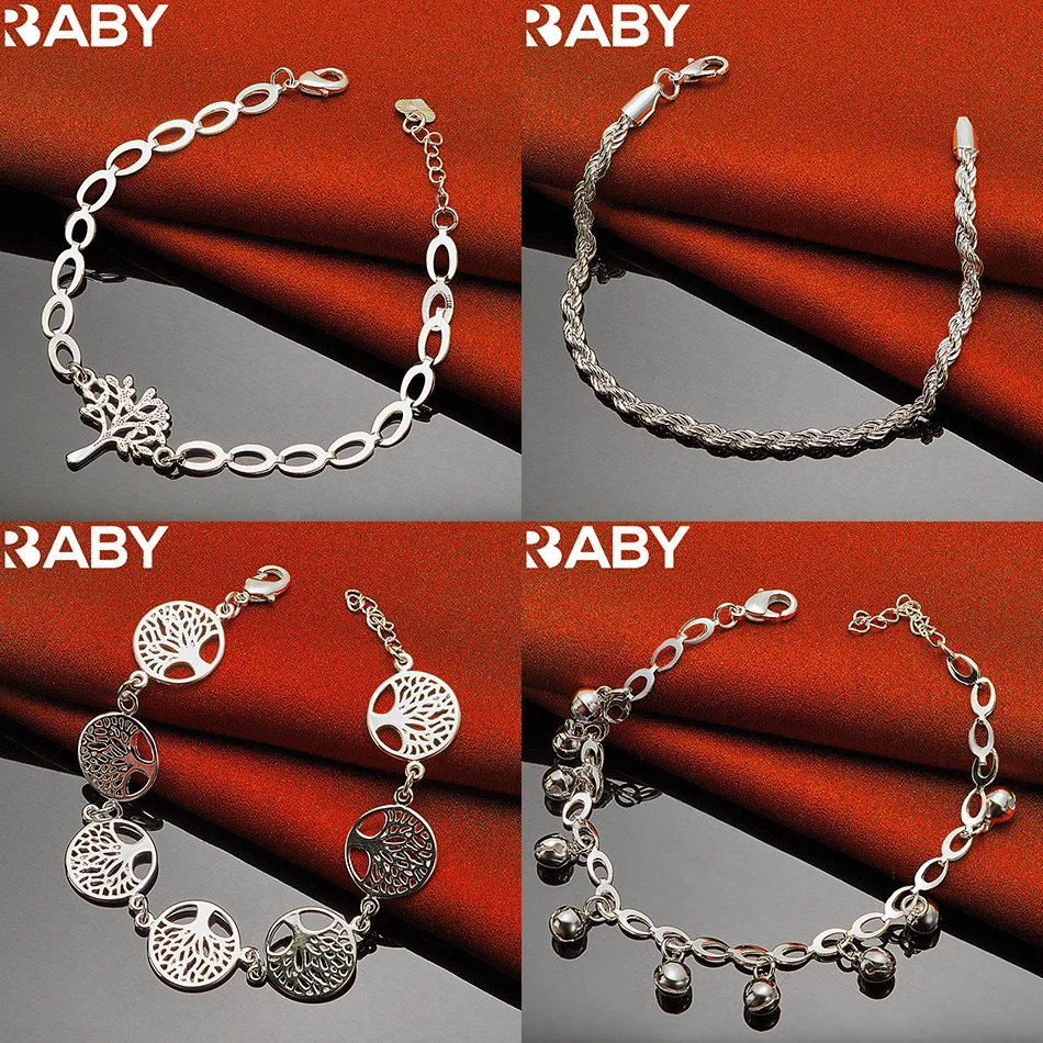 

URBABY 925 Sterling Silver Design Bracelets For Women Men Charm Trend Birthday Gifts Fashion Party Fine Jewelry
