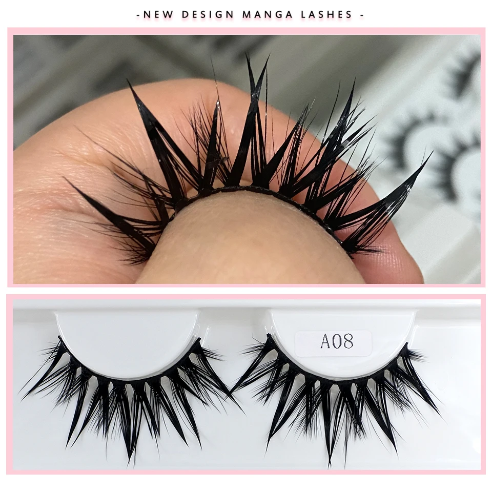 Neue Design Mode Falsche Wimpern Cosplay Dramatische Spike Nass Wimpern Make-Up Manga Gefälschte Wimpern – Detail 10