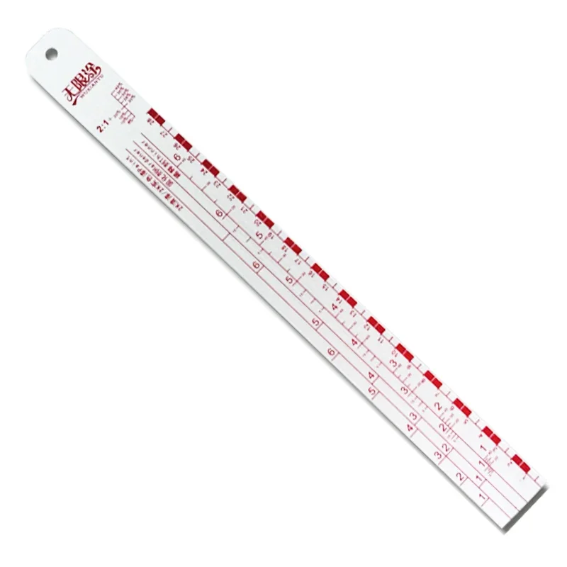 ATPRO Solvent-Resistant Never Rusting Aluminum Paint Mixing Ruler With Scale Bar Automotive Paint Use Spray Painting Tools