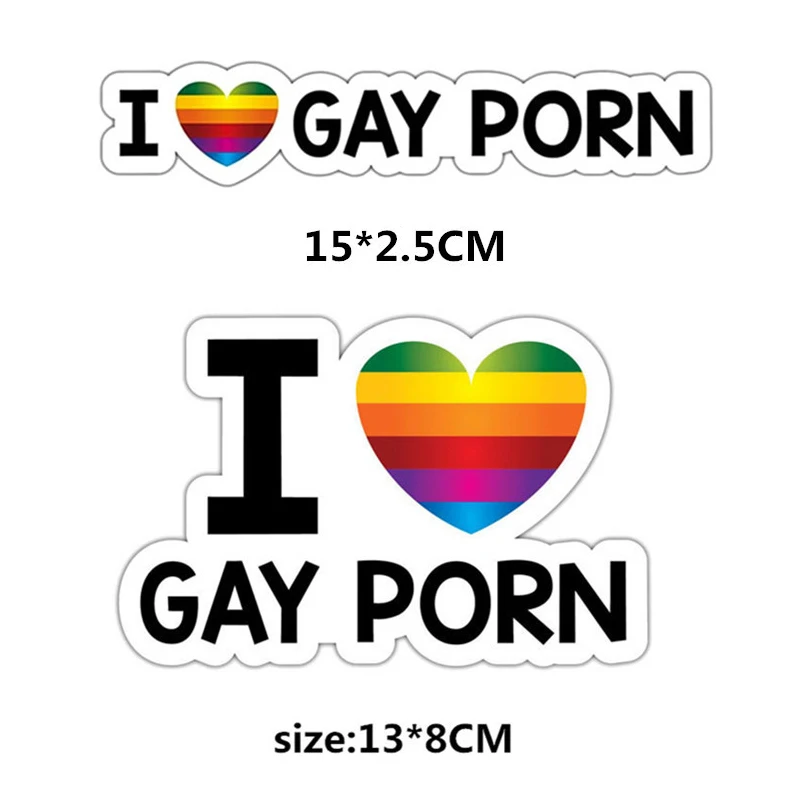 Car Bumper Vinyl Sticker I Love Gay Porn Funny Bicycle Stickers Autocycle Exterior Decorations Accessory Автомобильные Украшения